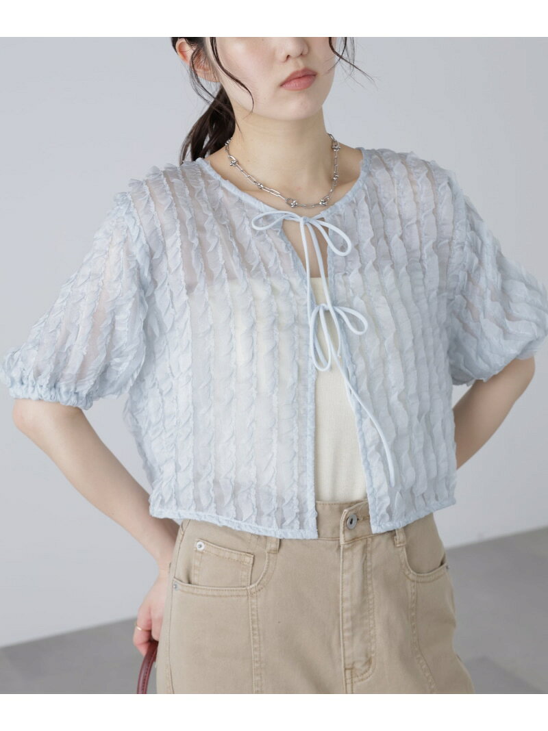 【SALE／60%OFF】シアーフリルフロントリボンブラウス FREE'S MART フリーズ マー...