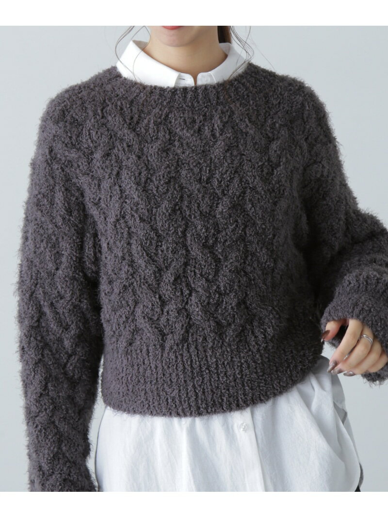 【SALE／30%OFF】シャギーケーブルニット FREE'S MART フリーズ マート トップス ニット レッド ホワイ..