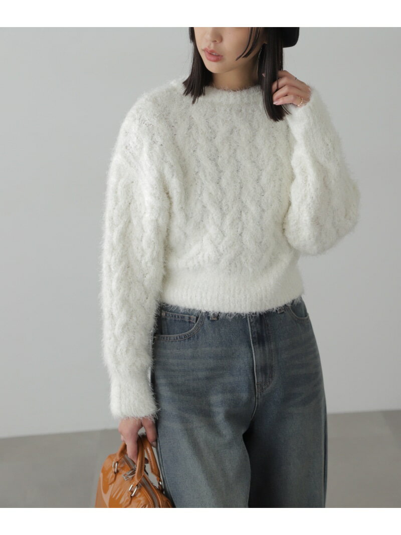 【SALE／30%OFF】シャギーケーブルニット FREE'S MART フリーズ マート トップス ニット レッド ホワイト グレー【RBA_E】【送料無料】[Rakuten Fashion]