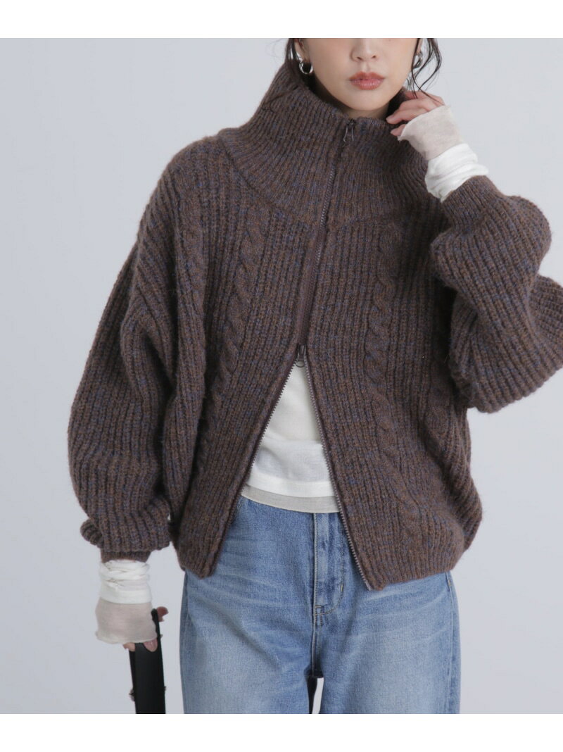 【SALE／30%OFF】スタンドネックショート丈ジップニットブルゾン FREE'S MART フリーズ マート ジャケット・アウター ブルゾン・ジャンパー ブラック グレー ブラウン【RBA_E】【送料無料】[Rakuten Fashion]