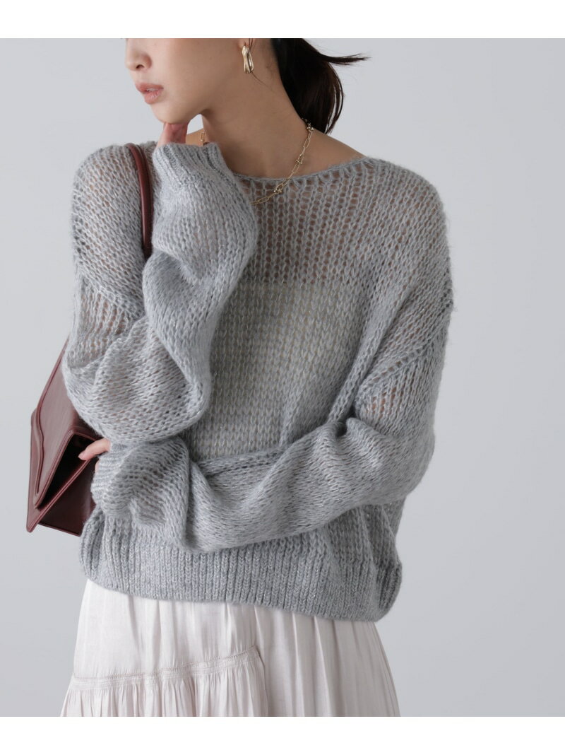 Boat Neck - 【SALE／50%OFF】シアーモヘヤラメニット FREE'S MART フリーズ マート トップス ニット ホワイト ピンク グレー ワインレッド ブルー【RBA_E】[Rakuten Fashion]
