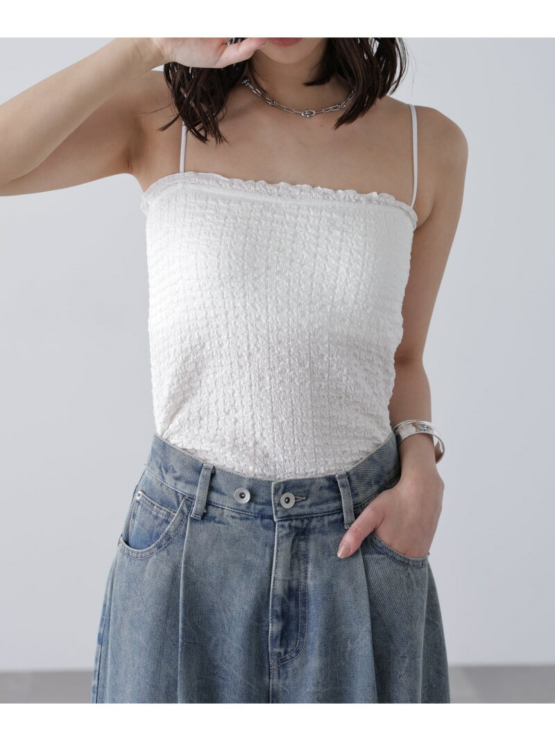 【SALE／30%OFF】カップ付ぽこぽこキャミソール FREE'S MART フリーズ マート トップス カットソー・Tシャツ ブラック ホワイト【RBA_E】[Rakuten Fashion]