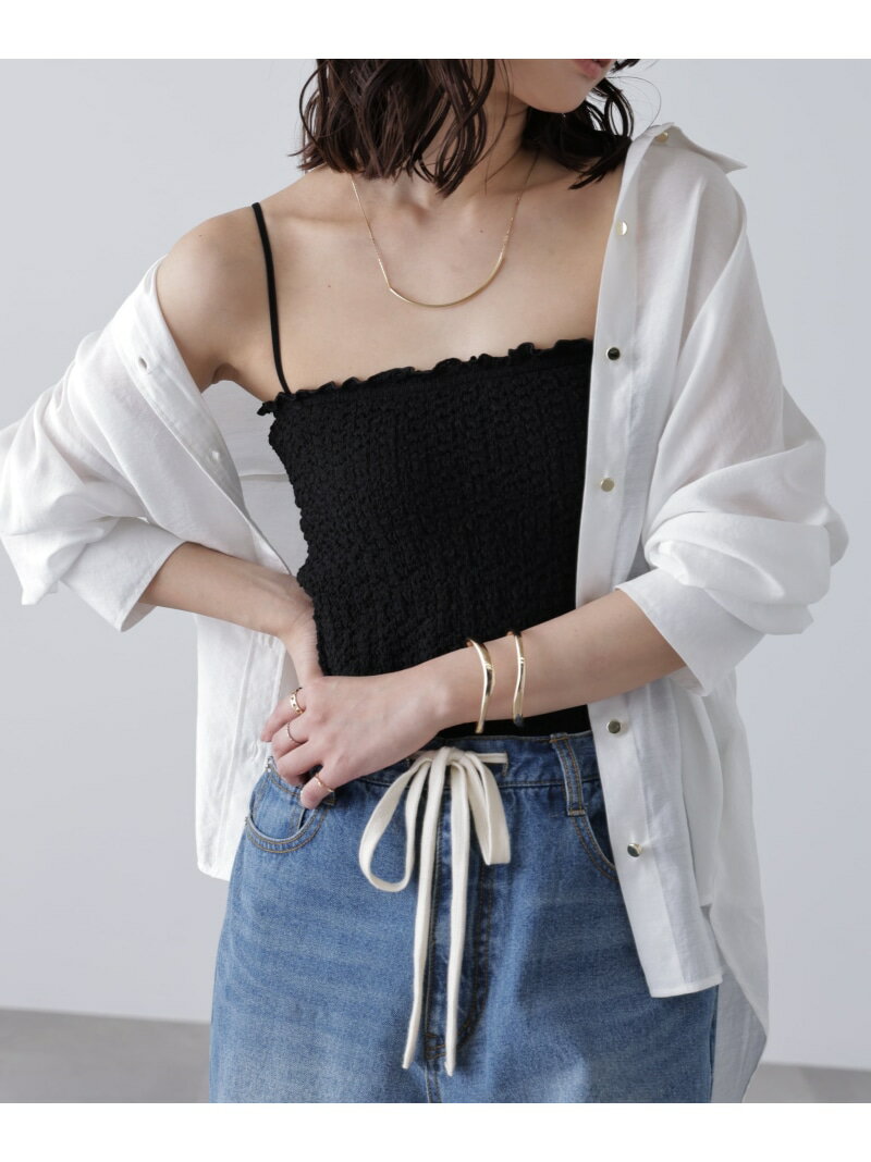 【SALE／30%OFF】カップ付ぽこぽこキャミソール FREE'S MART フリーズ マート トップス カットソー・Tシャツ ブラック ホワイト【RBA_E】[Rakuten Fashion]