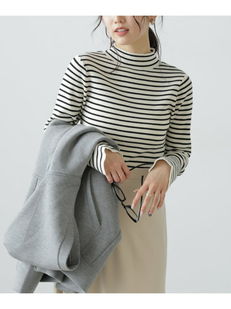 【SALE／30%OFF】＜洗える＞マシンウォッシャブルボトルネックリブニット FREE'S MART フリーズ マート トップス ニット ホワイト ピンク グレー【RBA_E】【送料無料】[Rakuten Fashion]