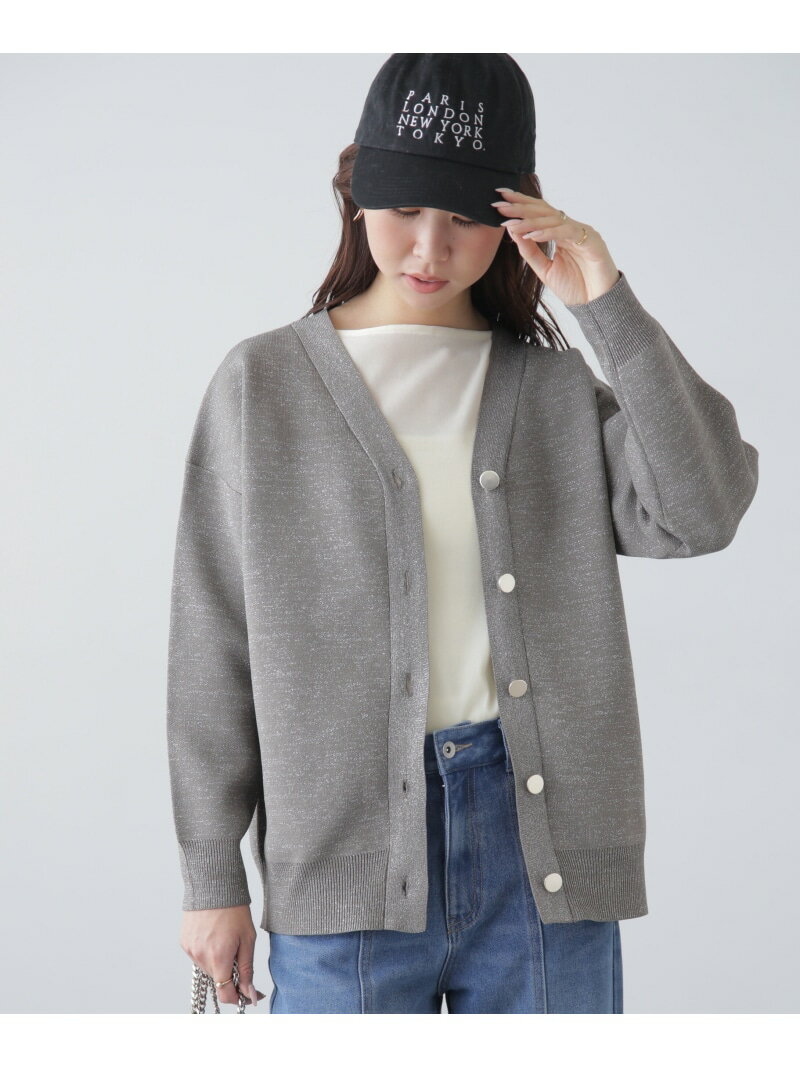 【SALE／50%OFF】[MFM]ラメジャガード金ボタンカーディガン FREE'S MART フリーズ マート トップス ニット ピンク ホワイト グレー【RBA_E】[Rakuten Fashion](4.0)