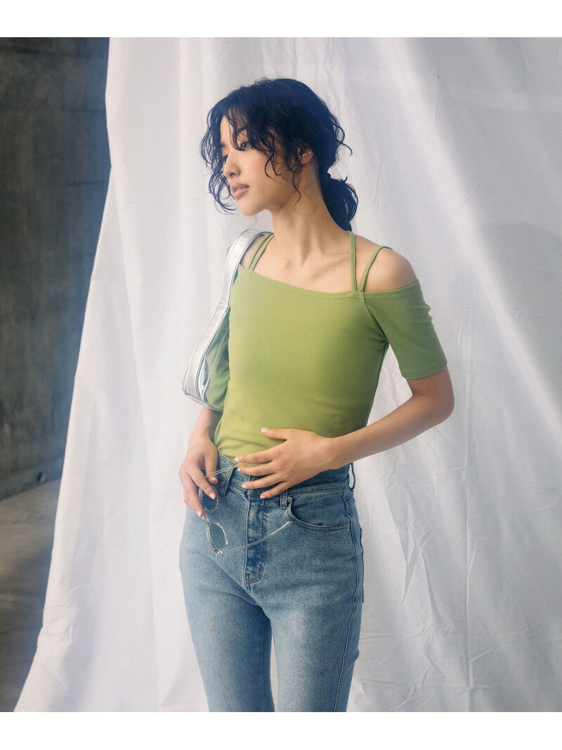 【SALE／70%OFF】オフショルホルターネックカットソー FREE'S MART フリーズ マート トップス カットソー・Tシャツ ブラック ホワイト グリーン【RBA_E】[Rakuten Fashion]