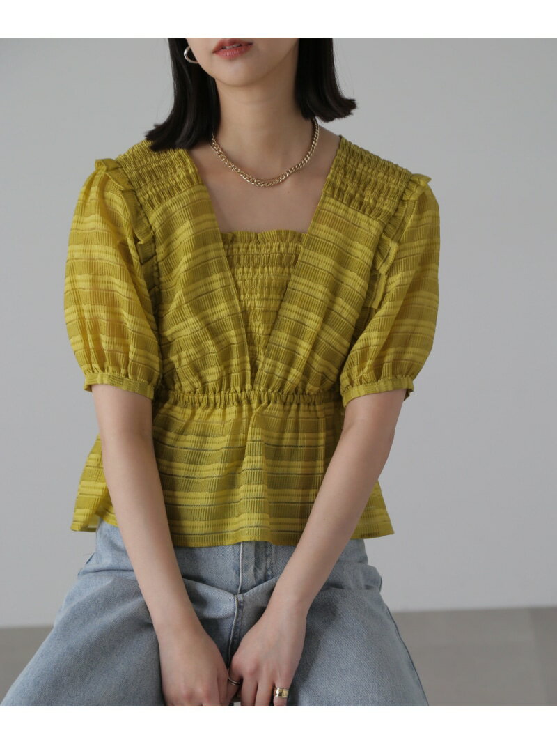 【SALE／60%OFF】肩フリルシャーリングペプラムブラウス FREE'S MART フリーズ マート トップス シャツ..