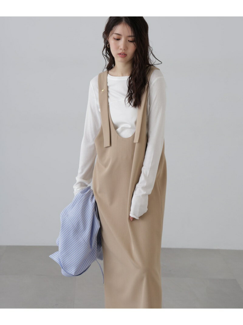 【SALE／30%OFF】Uネックジャンパースカート FREE'S MART フリーズ マート ワンピース・ドレス ワンピース ベージュ グレー ブラック【RBA_E】【送料無料】[Rakuten Fashion](4)