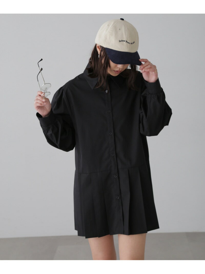 【SALE／50%OFF】プリーツティアードシャツミニワンピース FREE'S MART フリーズ マート ワンピース・ドレス ワンピース グレー ブルー ホワイト ブラック【RBA_E】【送料無料】[Rakuten Fashion]