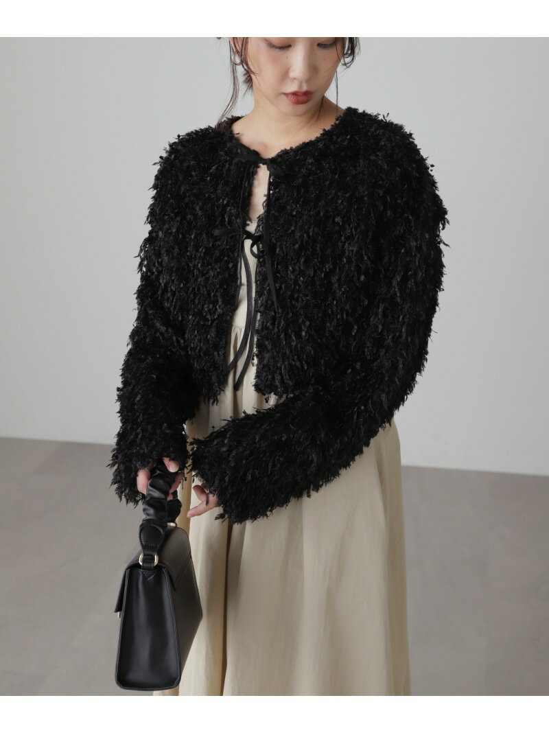 【SALE／30%OFF】フェザーライクカーディガン FREE'S MART フリーズ マート トップス シャツ・ブラウス ブラック ホワイト【RBA_E】【送料無料】[Rakuten Fashion]のサムネイル