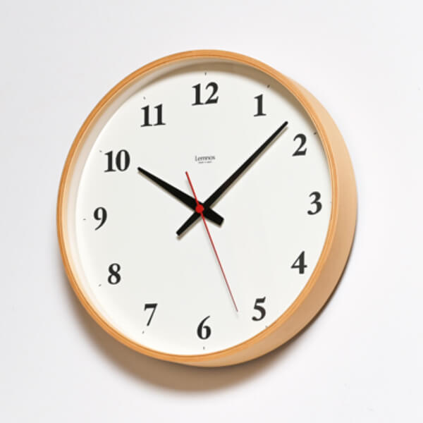 掛け時計 レムノス Plywood clock プライウッド クロック 電波時計 壁掛け時計 LC02-22W 小型 Lemnos おしゃれ モダン 北欧 自宅用 新築祝 結婚祝 熨斗対応 お祝い シンプル あす楽 ギフト