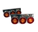 24Vトラック用テールランプ3連 LED 日野 テール テールランプ ロケット 3連テール 丸テール フルLED レトロ デコトラ 大型車 紅黄