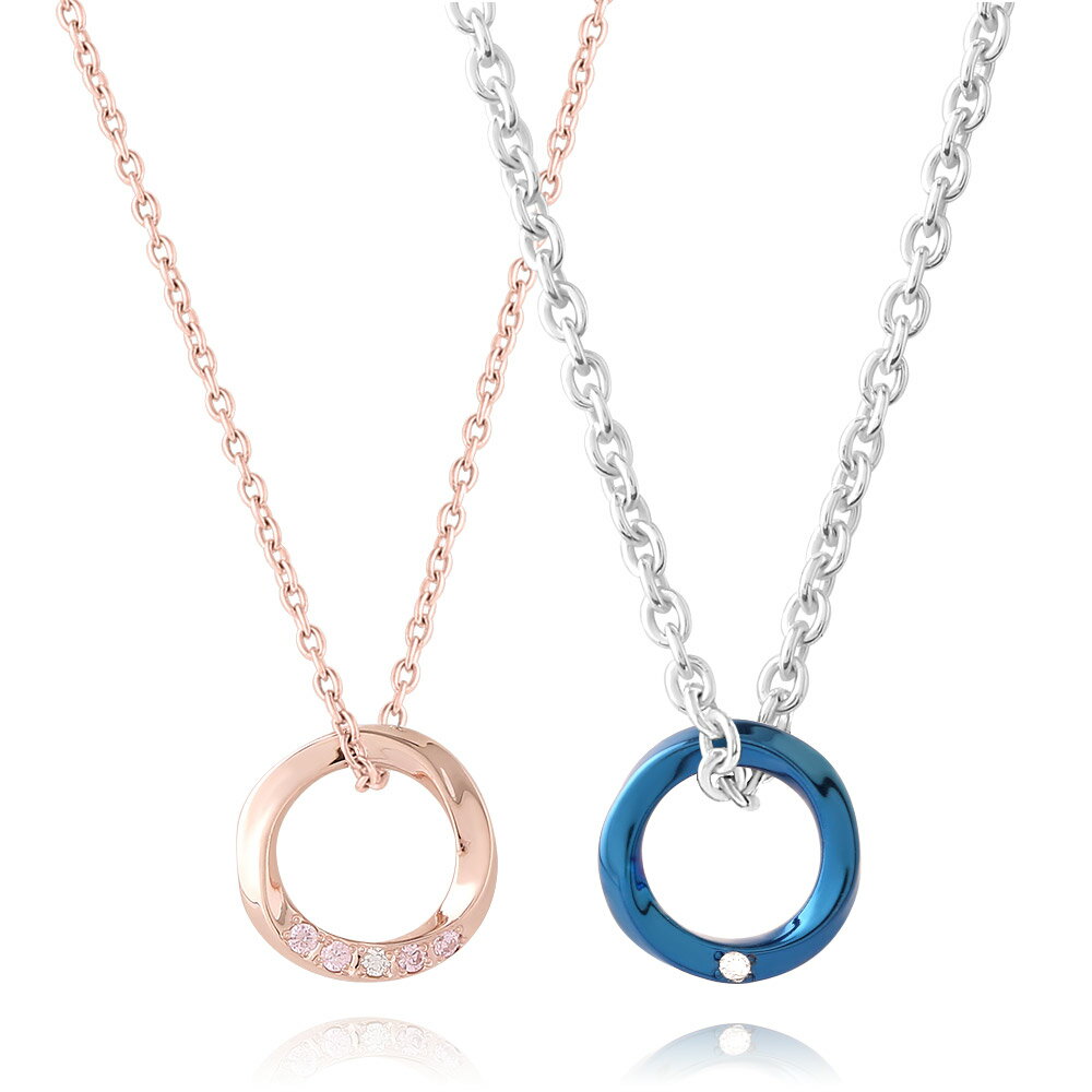 FREE STYLE 公式サイト ペアネックレス リングトップ シルバー ペアアクセサリー ペア ネックレス・ペンダント ダイヤモンド キュービックジルコニア 記念日 プレゼント ギフト セット シンプル フリースタイル FSP1012MBL-1012LPG 【送料無料】