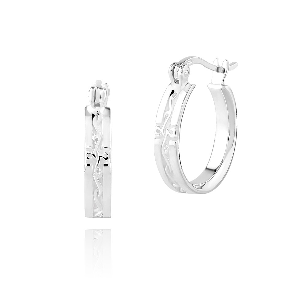 FREE STYLE 公式サイト アラベスク 唐草模様 クロス 十字架 フープピアス レディースピアス シルバー レディースアクセサリー レディース フープ・ピ...