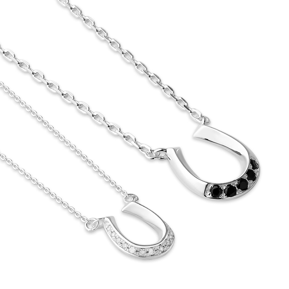 馬蹄・ホースシューモチーフ シルバー ペアネックレス ペアアクセサリー ペア ネッ...