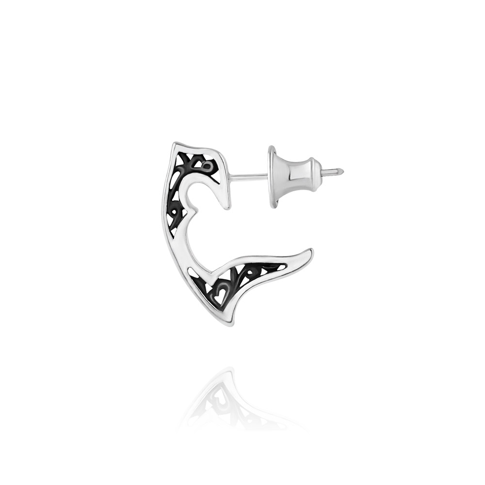 アラベスク 唐草模様 ハート ピアス メンズピアス シルバー メンズアクセサリー メ...