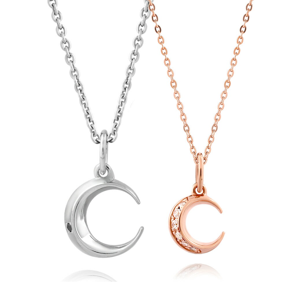 FREE STYLE 公式サイト 月・ムーンモチーフ シルバー ペアネックレス ペアアクセサリー ペア ネックレス・ペンダント ラインストーン 記念日 プレゼン...