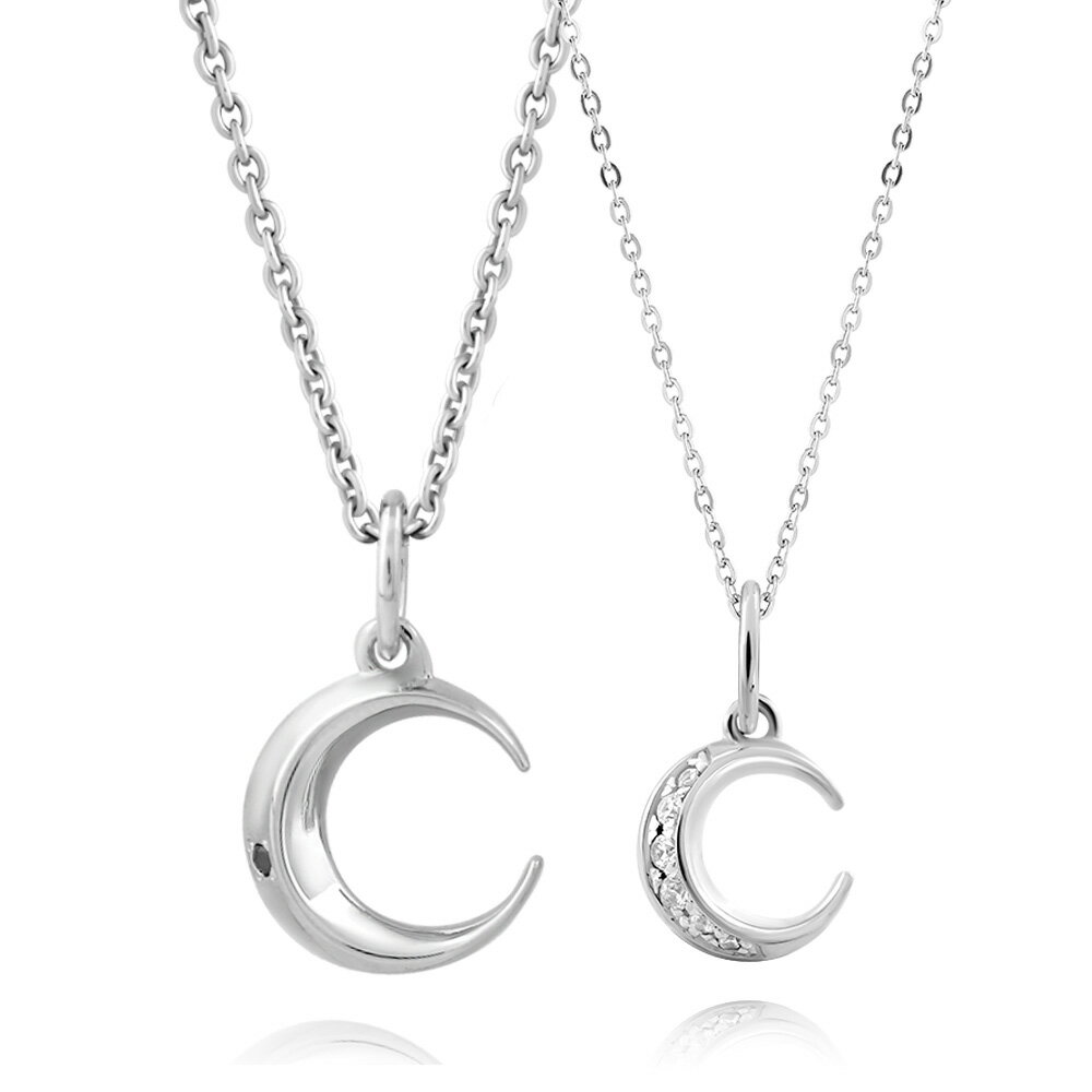 FREE STYLE 公式サイト 月・ムーンモチーフ シルバー ペアネックレス ペアアクセサリー ペア ネックレス・ペンダント ラインストーン 記念日 プレゼン...