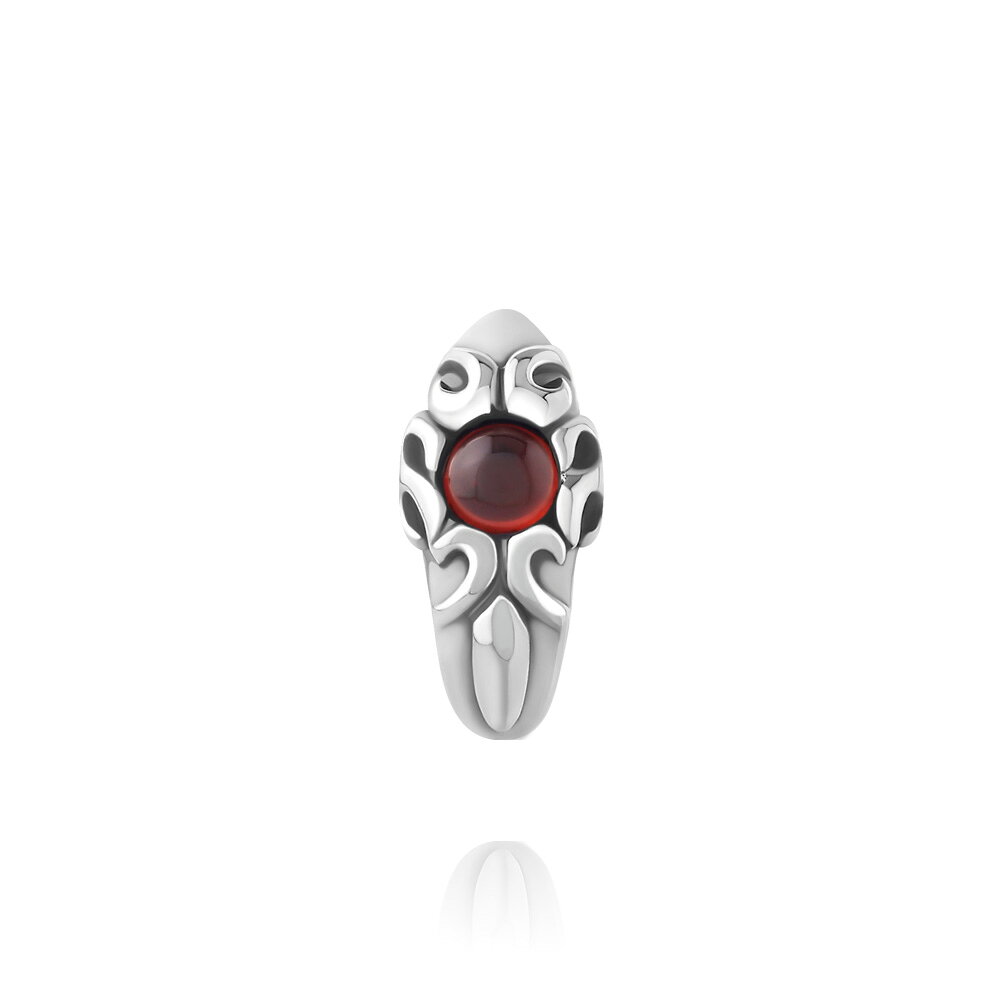 アラベスク 唐草模様 ガーネット ピアス メンズピアス シルバー メンズアクセサリ...