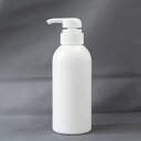 プラスチック容器 シャンプーボトル PEシャンプーボトル300ml乳白円柱形白ポンプ白 SH300PEW-W