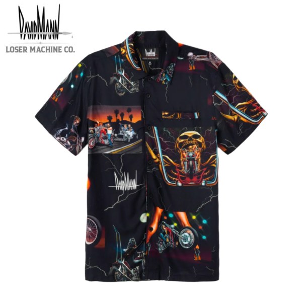 Rakuten - 【セール30%OFF】LOSER MACHINE/ルーザーマシーン DAVID MANN COLLAGE SS SHIRT/半袖シャツ・BLACK