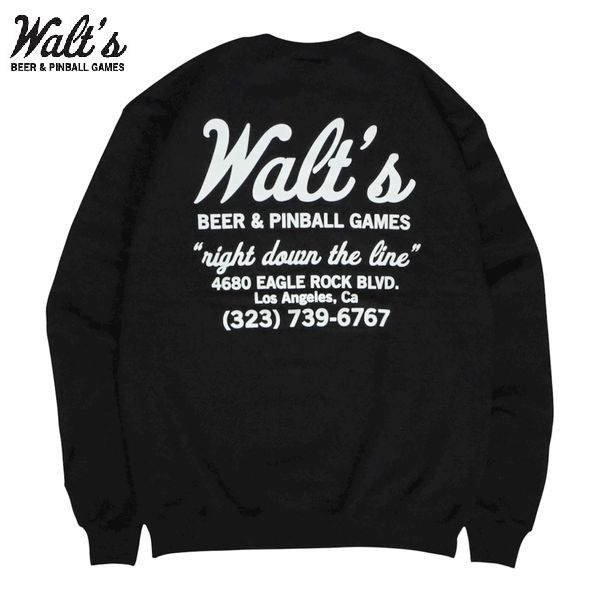 Rakuten - 【セール20%OFF】WALT'S BAR/ワルツ・バー LOGO SWEATSHIRT【BLACK/WHITE】