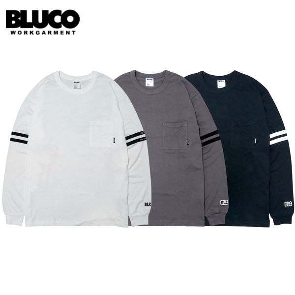 Rakuten - BLUCO/ブルコ DRY COTTON POCKET L/S T-SHIRT-LINE-/ロングスリーブTシャツ 161-12-025・3color