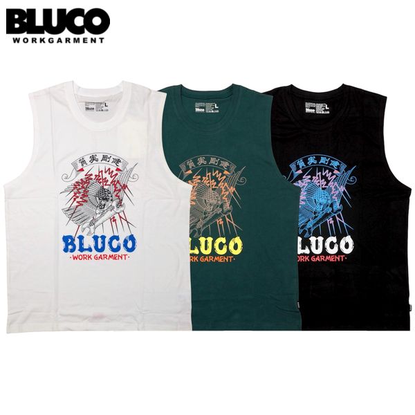 Rakuten - BLUCO/ブルコ SLEEVELESS PRINTED T-SHIRT-遊鷹-/ノースリーブプリントTシャツ 163-24-001・3color