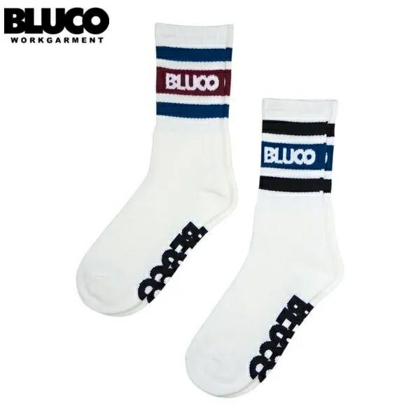 Rakuten - BLUCO/ブルコ 2-PACK SOX -LINE-/ソックス 163-55-003・2足セット(WHITE/NAVY・WHITE/BURGUNDY)