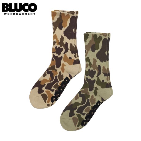 Rakuten - BLUCO/ブルコ 2-PACK SOX -CAMO-/ソックス 163-55-010・2足セット(OLIVE・KHAKI)