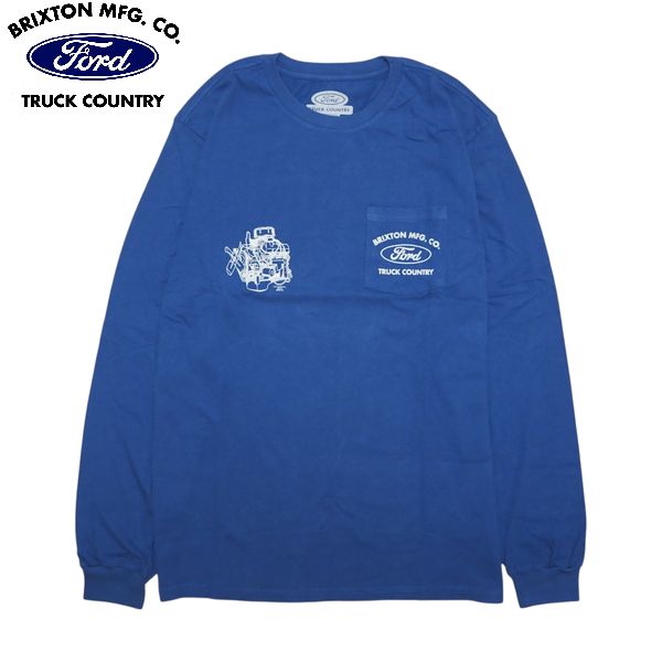 【セール20%OFF】BRIXTON×FORD・FORD BUILT TOUGH LS STT/ロングスリーブTシャツ 17365・FORD BLUE