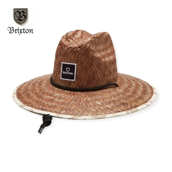 BRIXTON/ブリクストン ALPHA SQUARE SUN HAT/ストローハット・Toffee/Off White 1