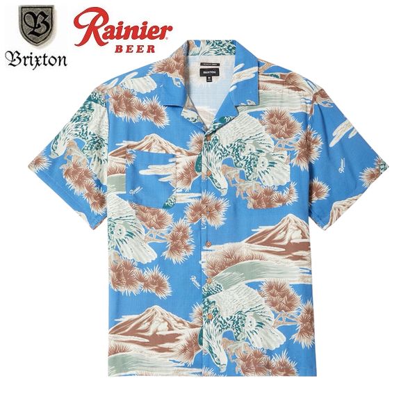 Rakuten - RAINIER×BRIXTON・SS WVN/ショートスリーブシャツ 01505・BLUE SKY