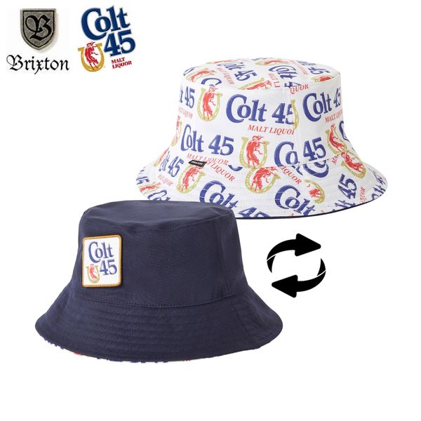 Rakuten - COLT 45×BRIXTON・BUCKET/リバーシブルバケットハット 12090・MULTI/MIDNIGHT BLUE