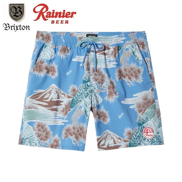 RAINIER×BRIXTON・EVERYDAY HYBRID SHORT 7"/ハイブリッドショーツ(水陸両用) 30002・BLUE SKY RAINIER