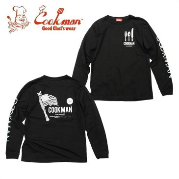 COOKMAN/クックマン Long sleeve T-shirts「Flag」/ロングスリーブTシャツ・BLACK