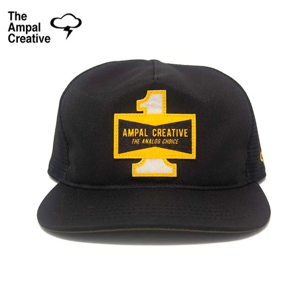 「MADE IN USA」THE AMPAL CREATIVE/ザ・アンパル・クリエイティブ CHAMPION Premium Black Trucker-Snapback S294