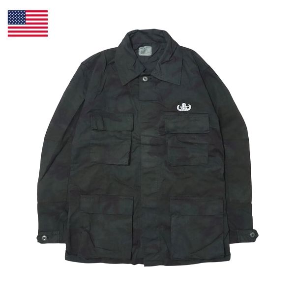 Rakuten - U.S. MILITARY / BDU WOODLAND CAMO JACKET(USED) ブラック後染めカモジャケット・MEDIUM-LONG
