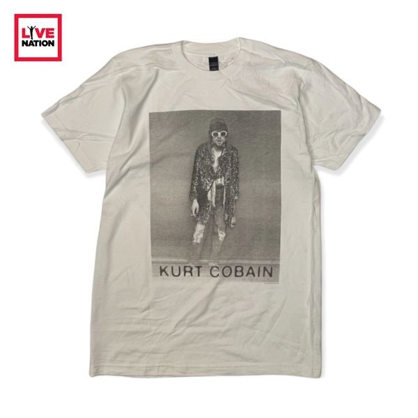 LIVE NATION/ライブ・ネーション Kurt Cobain/カート・コバーン "B&W Leopard" Photo Tee