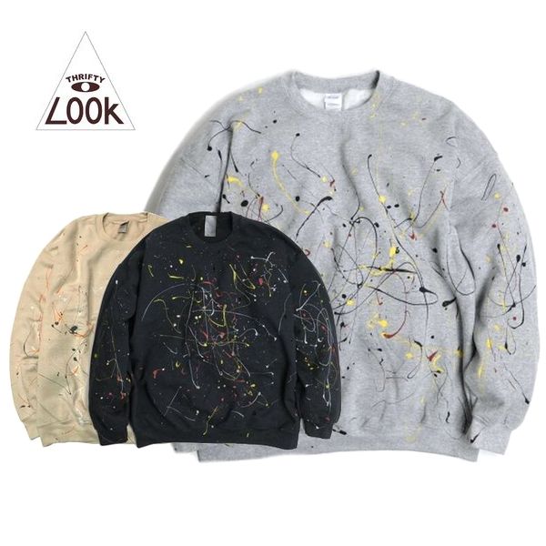 THRIFTY LOOK / PAINT GILDAN CREW SWEAT ペイントクルーネックスウェット・3color