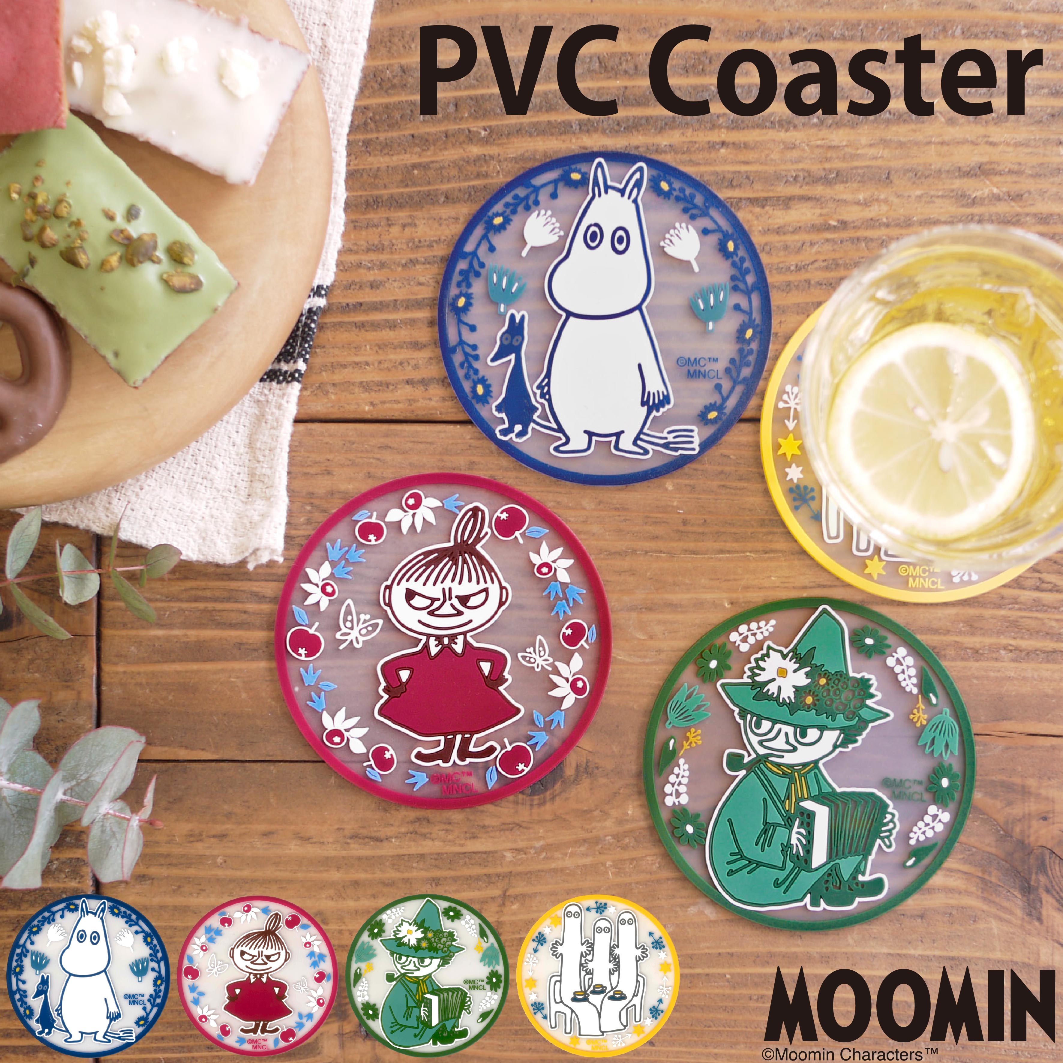 公式 コースター MOOMN ムーミン PVC おしゃれ かわいい 水滴防止 透明 クリア リトルミイ スナフキン ニョロニョロ 赤 青 緑 カーキ ブルー キッチン ドリンクコースター 雑貨 丸栄日産 販売元のサムネイル