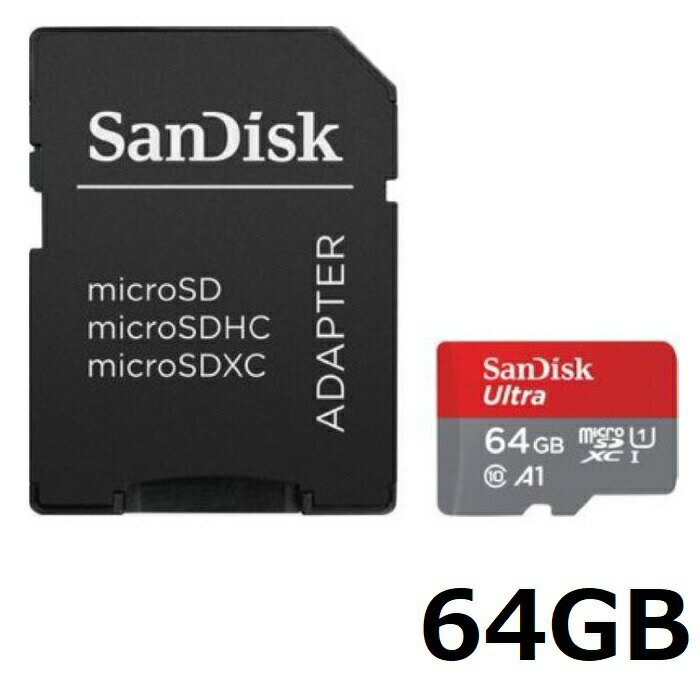 SanDisk Ultra microSDカード SDSQUA4-064G-GN6MA 64GB アダプター付き マイクロSDXCカード microSDXC UHS-I CLASS10 マイクロSD SDXC サンディスク 並行輸入品