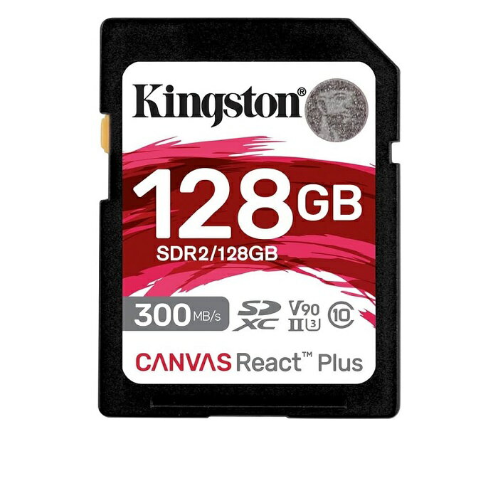 楽天freiheit楽天市場店【マラソンセール中 P5倍!】 SDカード SDXCカード 128GB KINGSTONE キングストン SDXC Canvas React Plus SDR2/128GB SD メモリカード ビデオカメラ Class10 UHS-II 並行輸入品