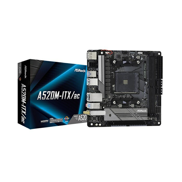 ASRock マザーボード A520M-ITX/ac アスロック マザボ パソコン パソコン部品 PC AM4 DDR4 人気 ランキング