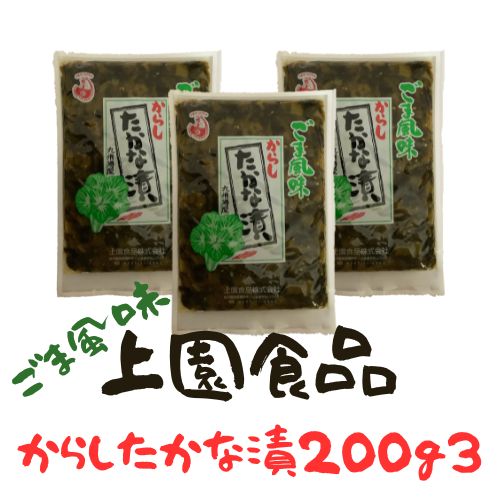 送料無料 上園食品 からしたかな漬 230g3袋