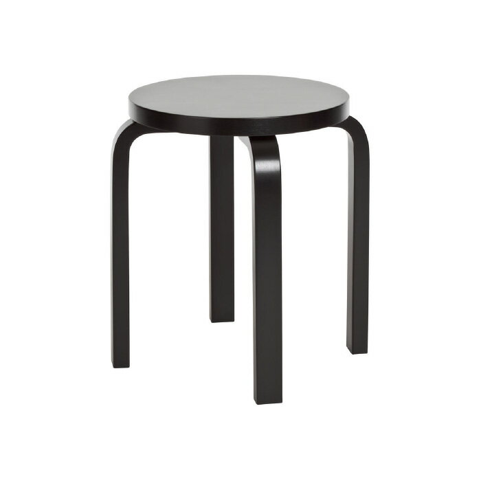 【ミニチュアガチャ特典付】Artek STOOL E60 スツールE60 バーチ材 ナチュラルラッカー仕上げ ブラックラッカー シンプル 木製 スツール 北欧 丸 円形 丸椅子 スタッキング可能 アルヴァ アアルト 正規販売店 ラッピング不可 【納期】約3〜4週間（メーカー欠品時を除く）