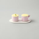 【P5倍】S&B Milk & Sugar & Platter Set Light Yellow／Light Pink／Plain White シュガーポット ミルクピッチャー セット キャニスター 蓋つき 小物入れ 雑貨 ティータイム 保存容器 プラッター プレート トレイ 北欧 韓国 カフェ　喫茶店