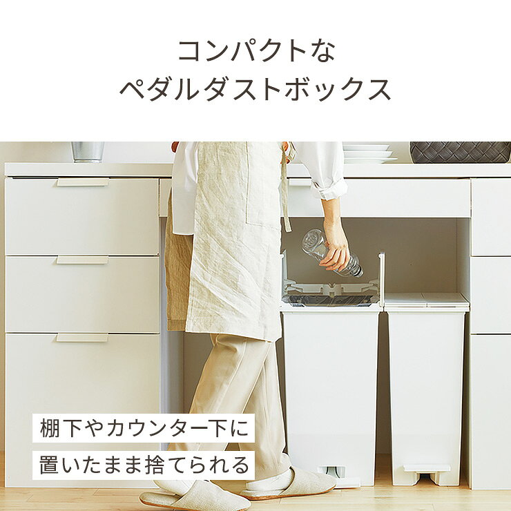 SOLOW ペダルオープンツイン45L ダストボックス ゴミ箱 コンパクト ペール [2]