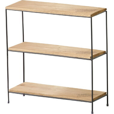 オープンラック ラック 飾り棚 アイボリー ブラウンカントリー アンティーク 小物収納 キッチン 天然木 ディスプレイラック 2段棚 北欧 [2]