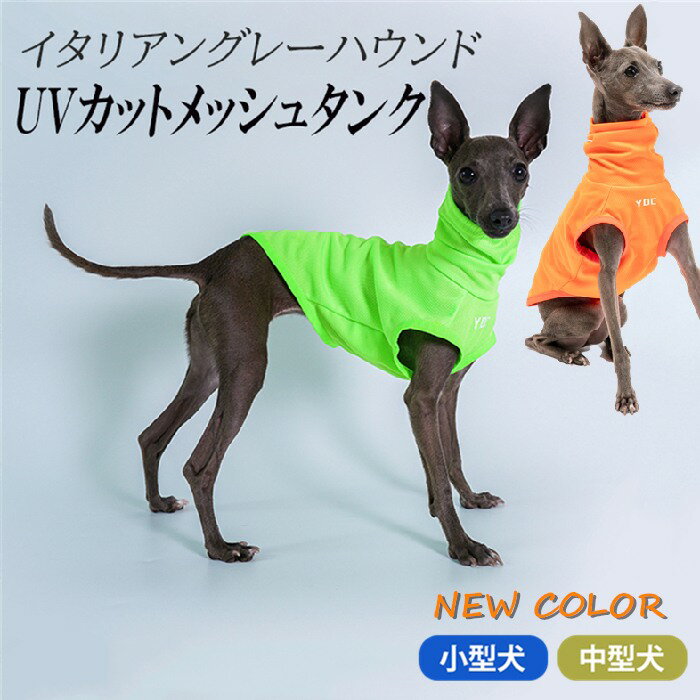 送料無料 イタリアングレーハウンド 服 イタグレ ミニピン おしゃれ 犬服 夏ハイネック タンクトップ UVカット メッシュタンク スポーティータンク 熱中症対策 IG001T